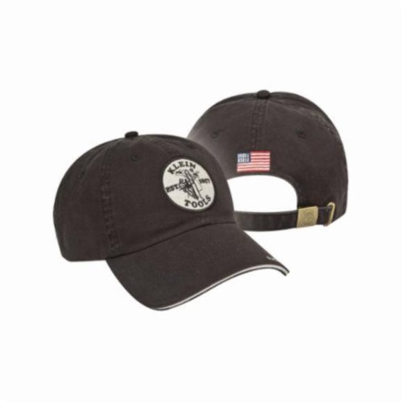 Klein Tools Other - Klein Tools Lineman Logo Patch and Embroidered American Flag Black Cap OSFM VGC